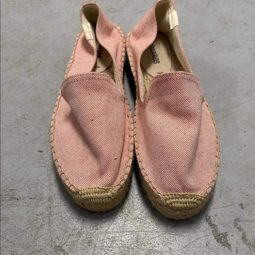 Pink Espadrille Flats SOLUDOS Slip On Shoes Size 7 LIKE NEW